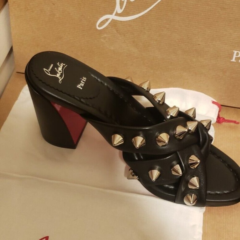 Christian Louboutin SPIKA CLUB Spiked Leather Mule - Picture 2 of 10
